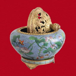 铜工艺品 荷花珐琅香炉