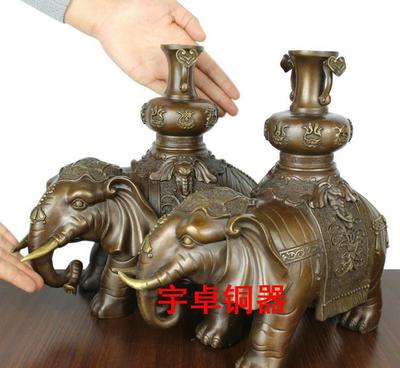 【宇卓纯铜动物摆件平安吉祥大象、 商务礼品花瓶对象工艺品招财】价格_厂家_图片 -
