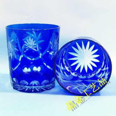 滁州晶金工艺品 厂家直销现代时尚欧式高档彩色刻花水晶杯